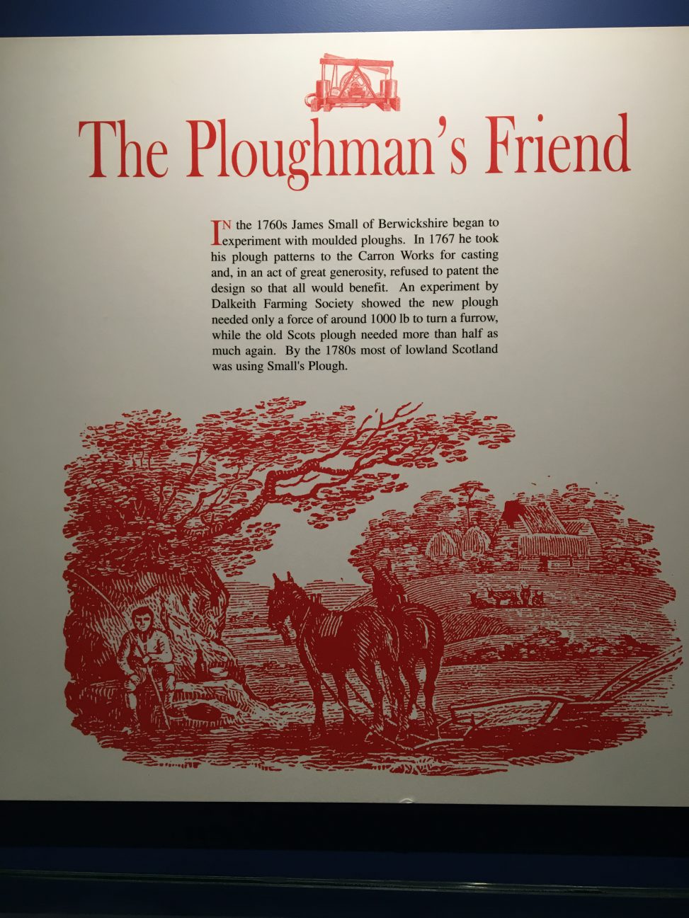 The Ploughman's Friend - explanation sign from a musuem